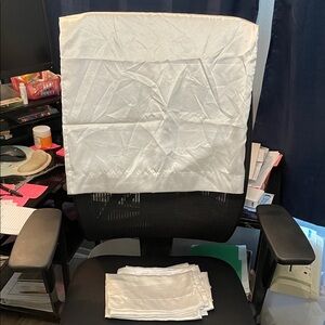 Set of Four (4) White Satin Pillowcases